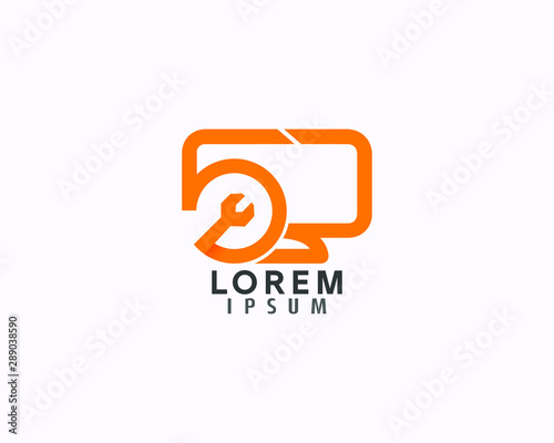 PC Repair awesome computer repair services logo design template, Designed for computer consultant and pc accessory shop logo