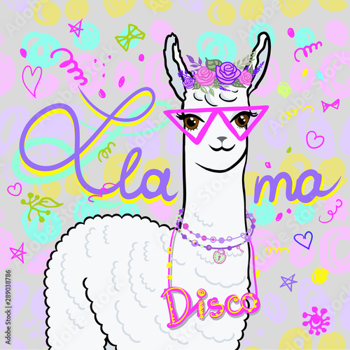 Llama close with glasses