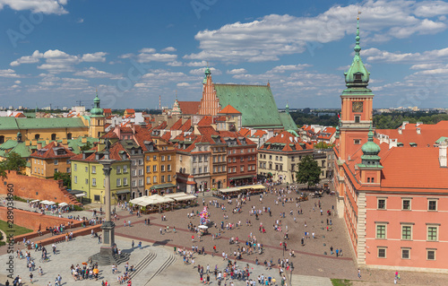 Panorama of the old city in Warsaw