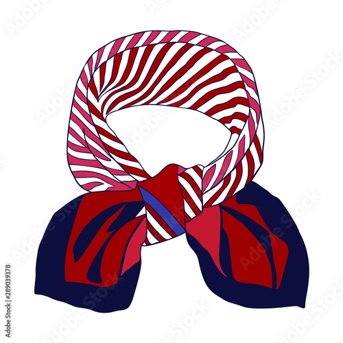 Silk scarf unisex isolated on white.