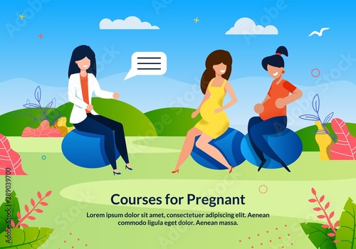 Informational Poster Written Courses for Pregnant.