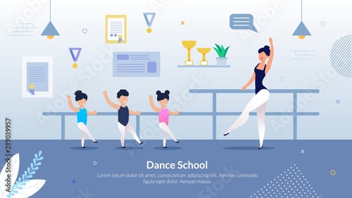 Informative Flyer Inscription Dance School Flat.