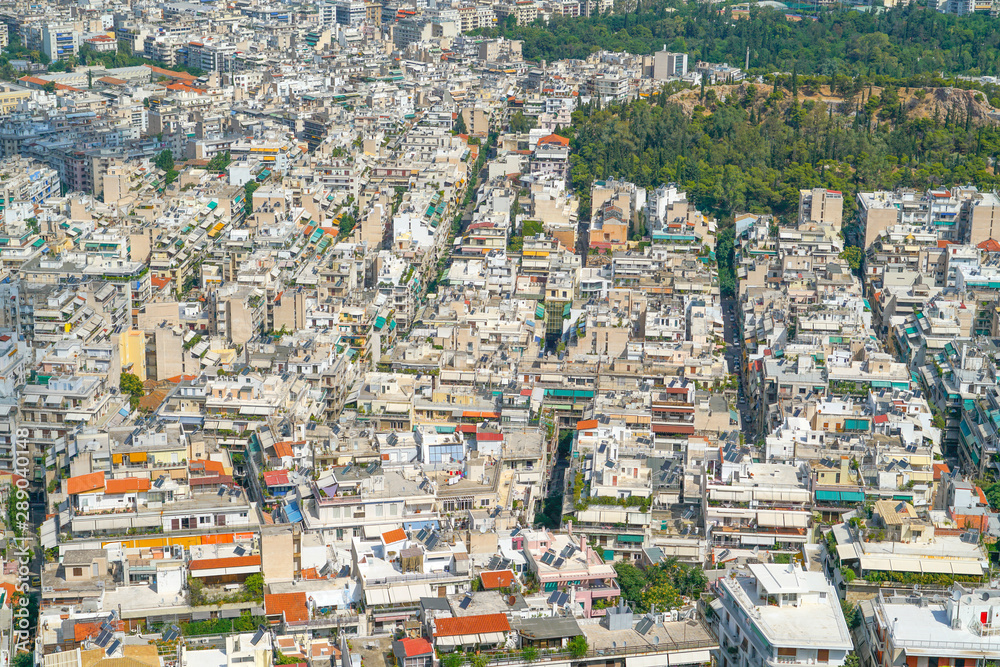 Urban Athens view from top Mount Lycabettus