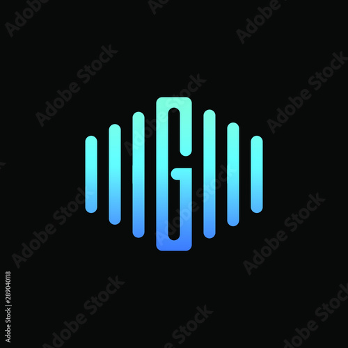 letter G abstract for information technology and digital. minimalist sound music equalizer icon. audio logotype Unique and simple element. -vector