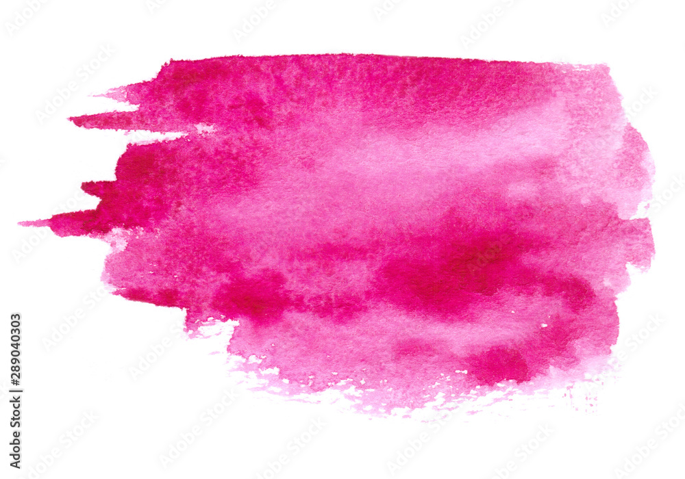 Abstract pink watercolor background hand painted. 