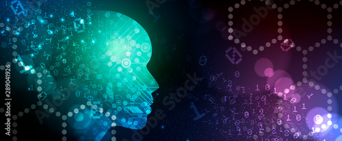 Conceptual technology illustration of artificial intelligence