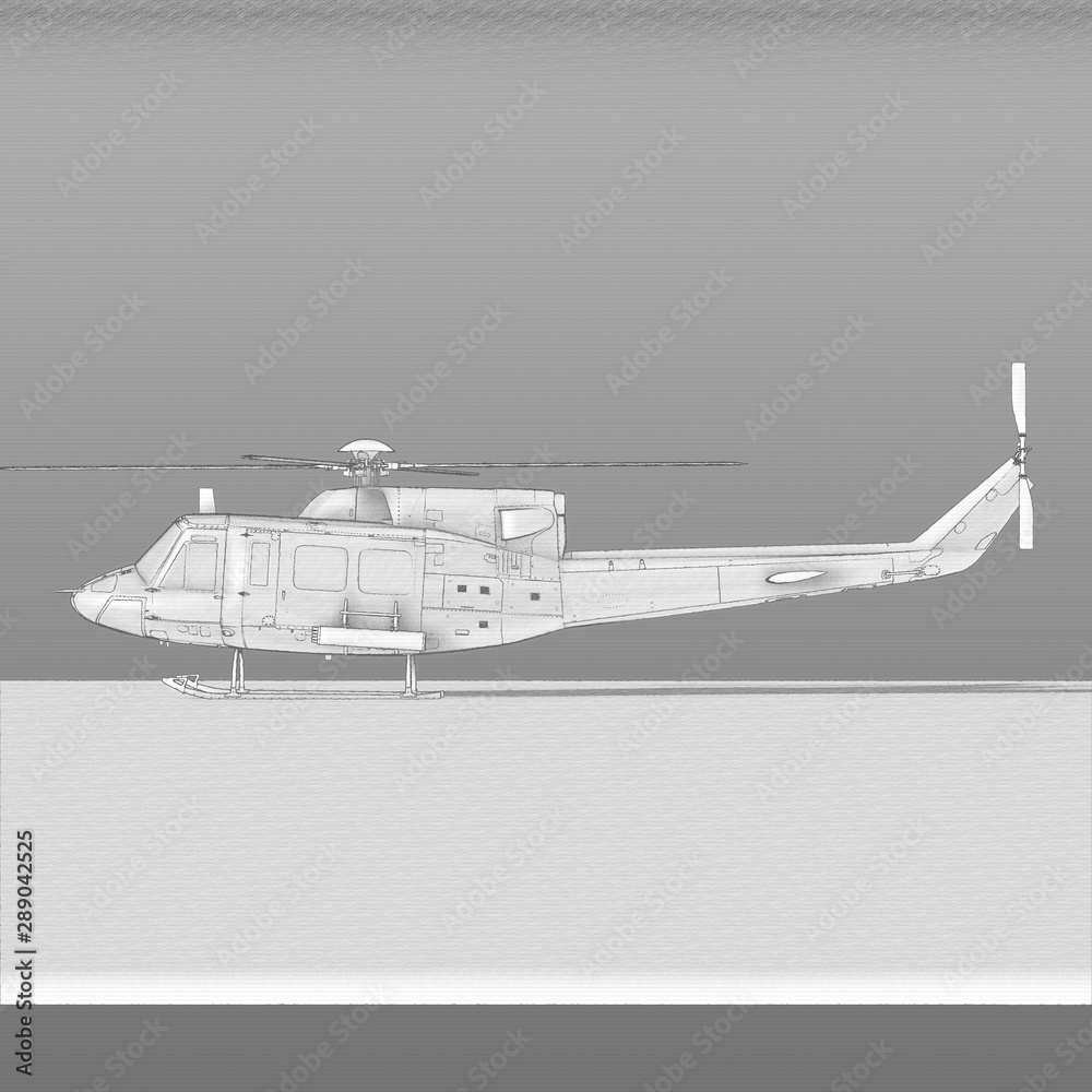 Bell 412 3d model Stock Illustration | Adobe Stock