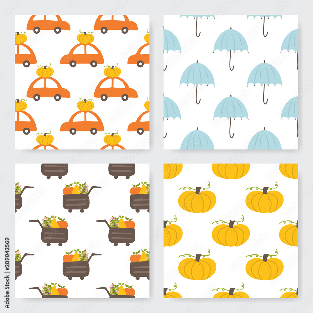 Autumn harvest seamless pattern.