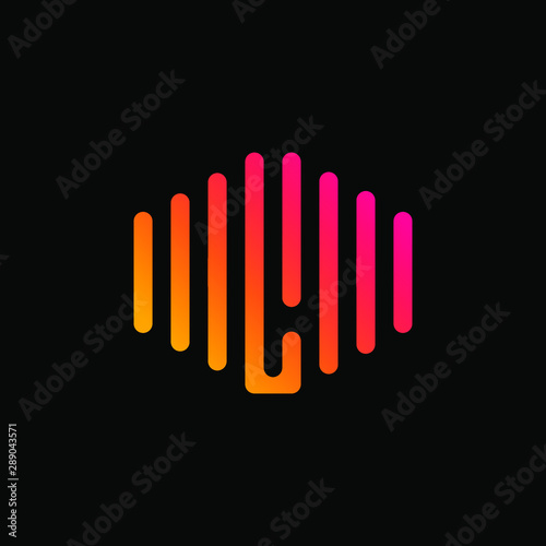 letter L abstract for information technology and digital. minimalist sound music equalizer icon. audio logotype Unique and simple element. -vector