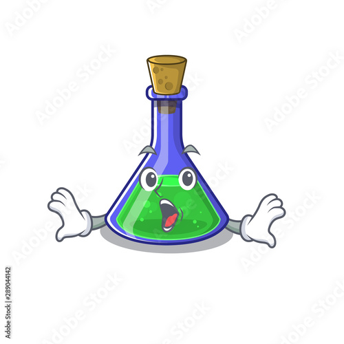 Surprised magic potion cartoon shaped in character