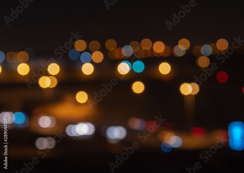 Bokeh from traffic car lights, Saudi Arabia © hyserb