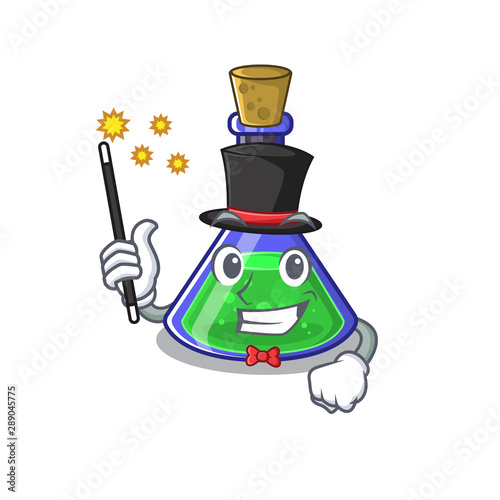 Magician magic potion on the cartoon table