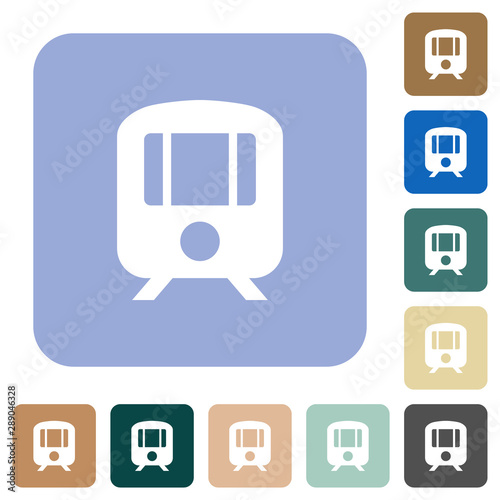 Train rounded square flat icons