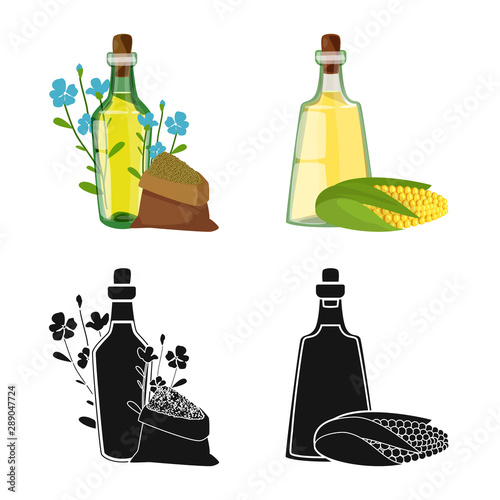 Vector illustration of healthy and vegetable icon. Collection of healthy and agriculture stock symbol for web.