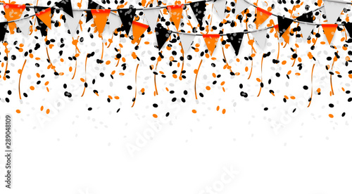 seamless Halloween confetti and garlands