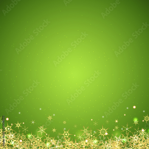 golden snowflakes on colored background