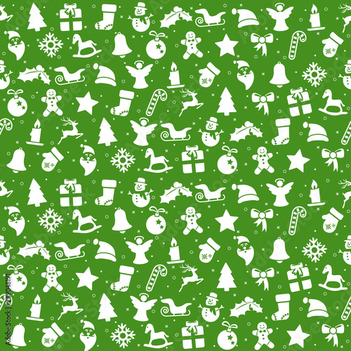 seamless christmas background consists of icons