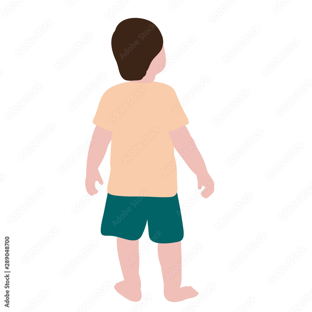 Fototapeta premium isolated, flat style child, boy