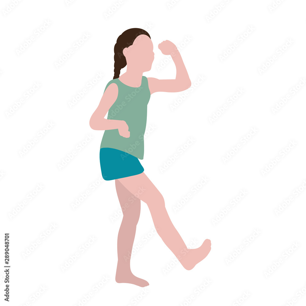 flat style child, little girl without face is played flat style child, little girl without face is played
