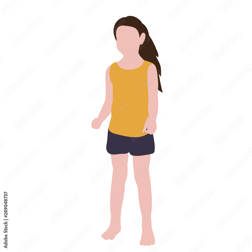 isolated, flat style child, little girl isolated, flat style child, little girl
