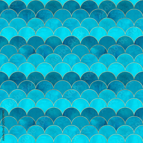 Mermaid fish scale wave jap...