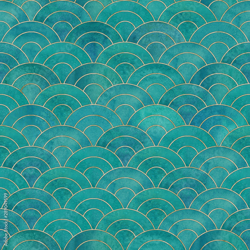 Mermaid fish scale wave jap...