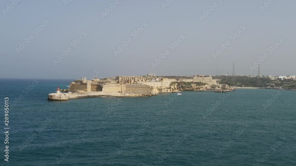 Medium Shot Of Fort Ricasoli In Sunny Weather, Kalkara, Malta Medium Shot Of Fort Ricasoli In Sunny Weather, Kalkara, Malta