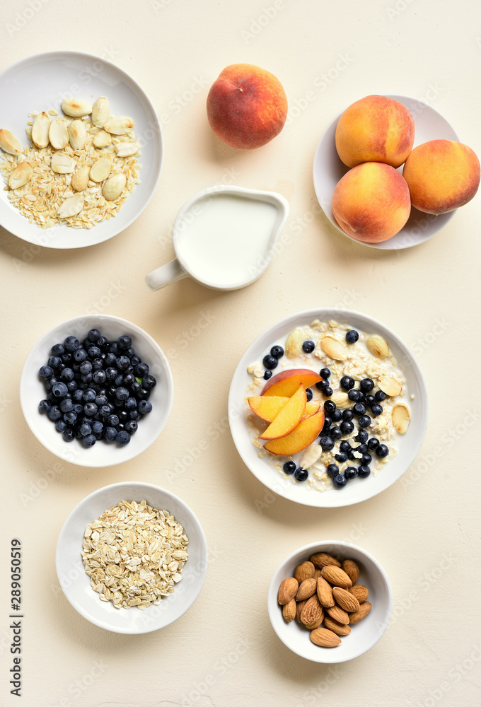 Oatmeal porridge in bowl Oatmeal porridge in bowl