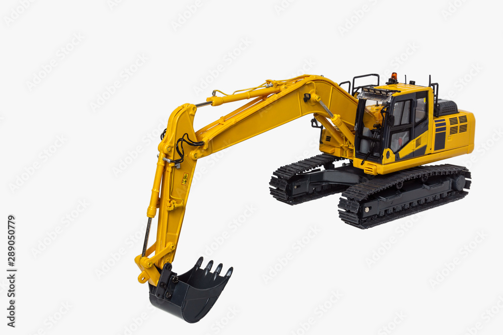 Excavator loader model with on isolated white background Excavator loader model with on isolated white background