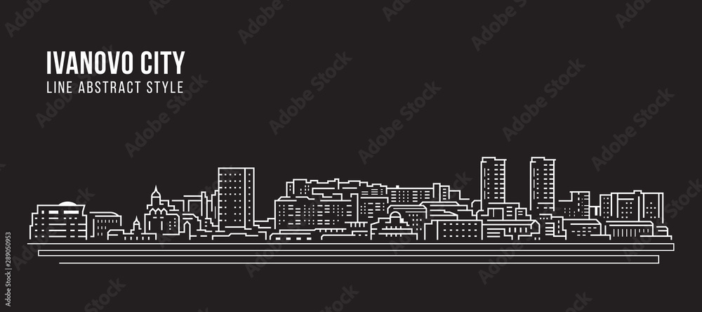 Cityscape Building Line art Vector Illustration design - Ivanovo city