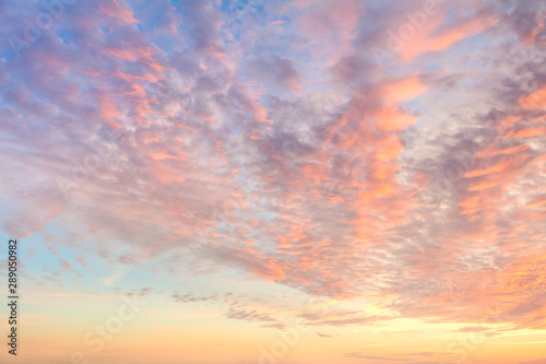 Gentle Colors of Sky with light Clouds - Background at Sunrise time