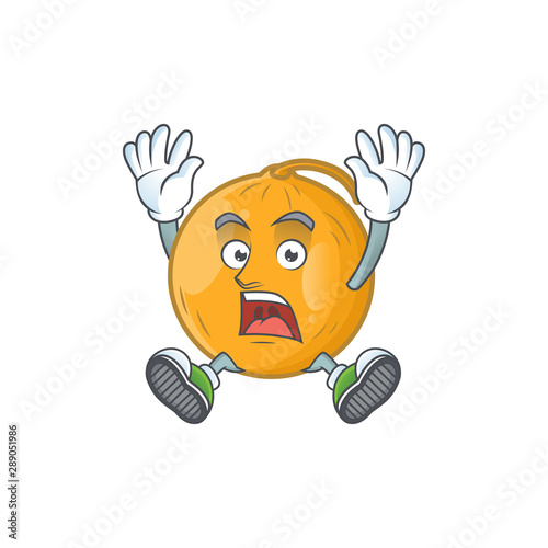 Bilde på lerret Successful sweet casaba melon fruit cartoon character.