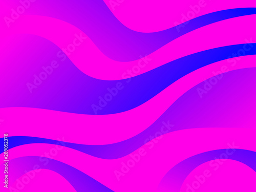 Waves with liquid gradien abstract background. Pink and blue color. Dynamic effect. Vector illustration