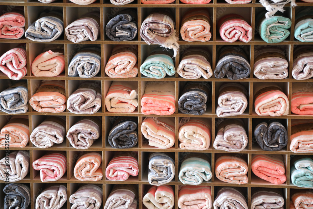 photos of towels in many colors