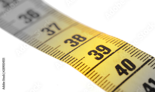 Measuring tape, selective focus on 39