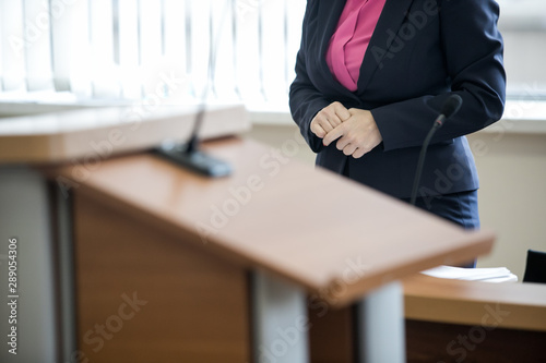 Obraz na płótnie lawyer speaks before a Russian court in defense of the accused