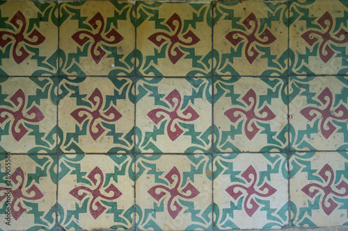 Colorful tile floor in Cuba