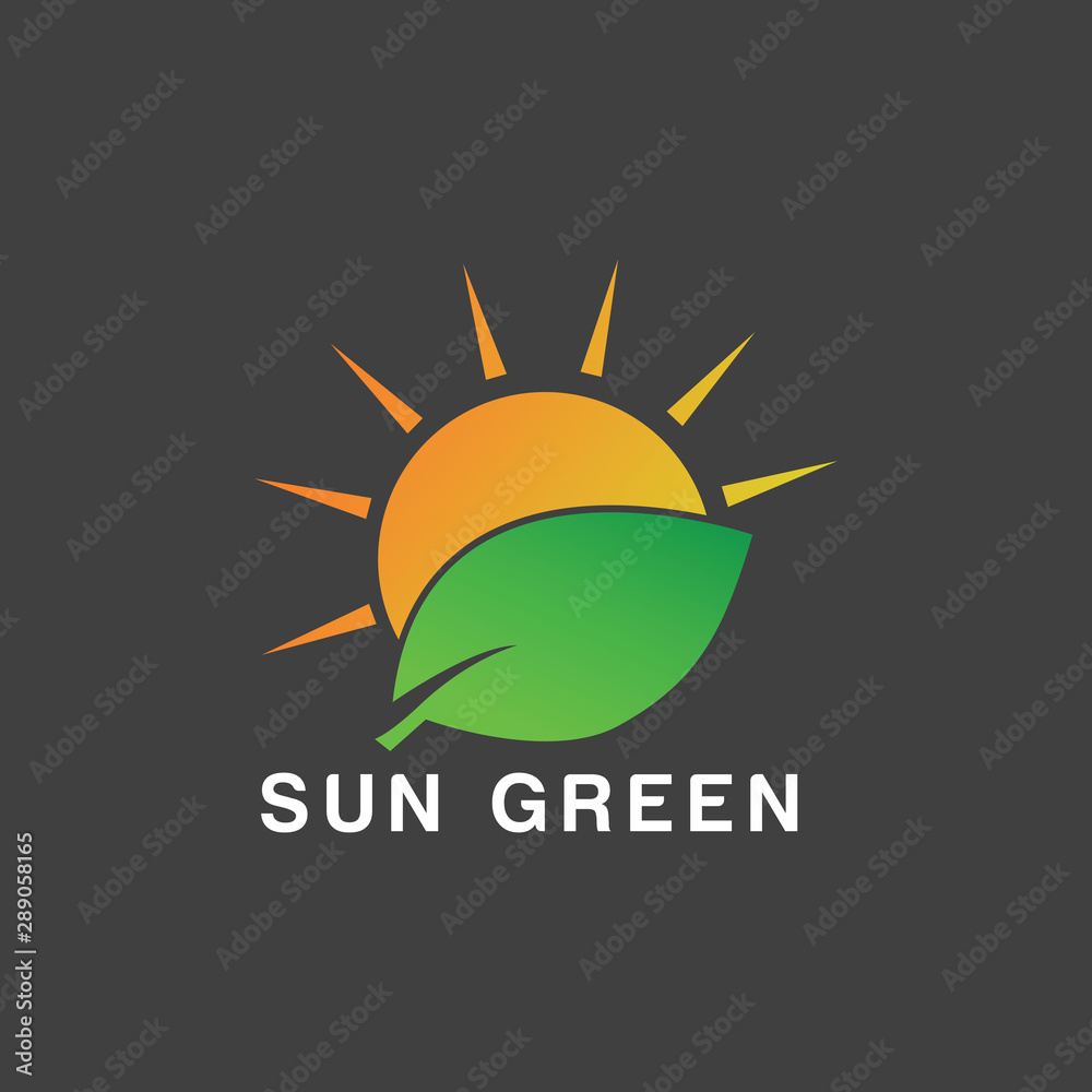 Sun Green Nature Farm Logo Design Template Sun Green Nature Farm Logo Design Template