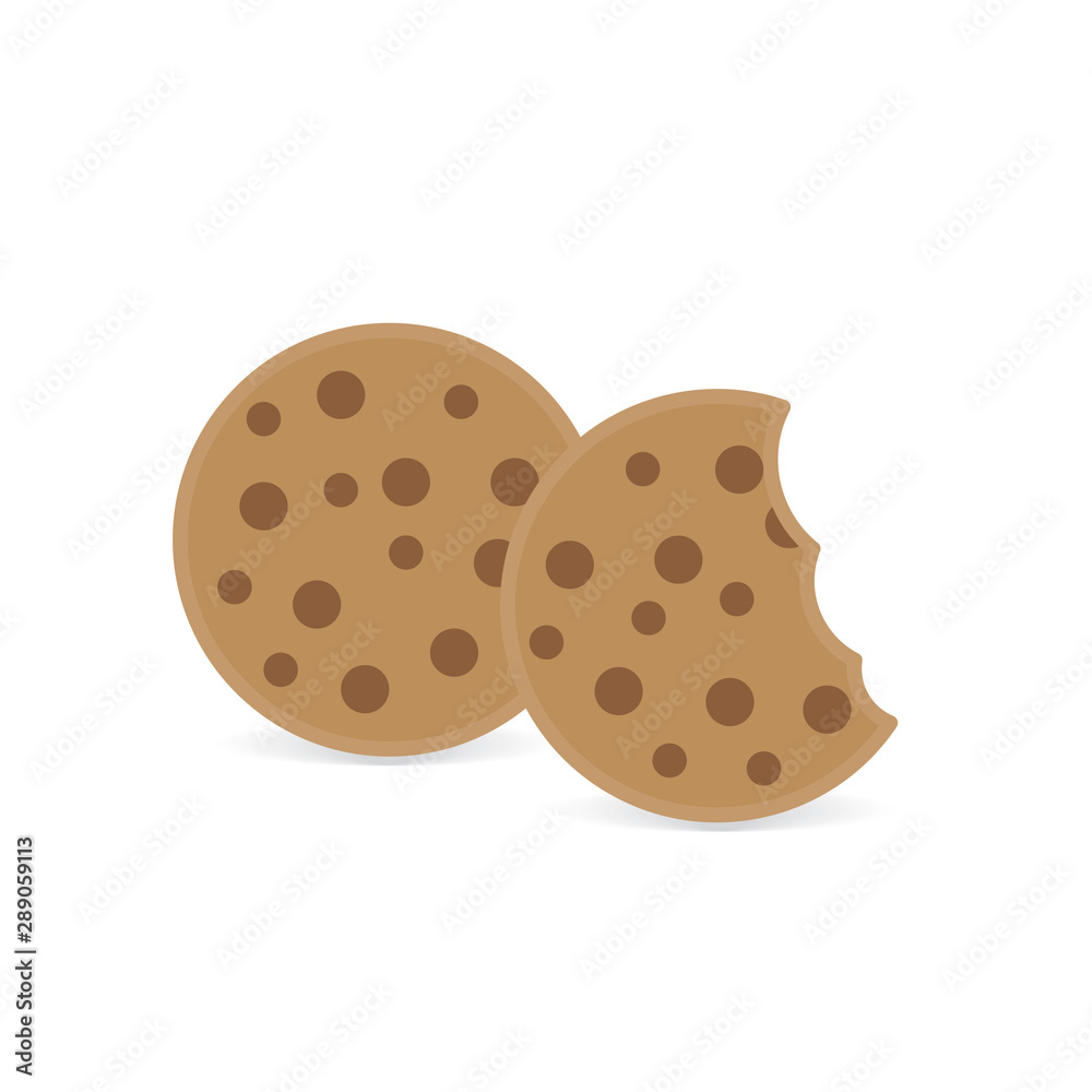 bitten chocolate cookies icon- vector illustration bitten chocolate cookies icon- vector illustration