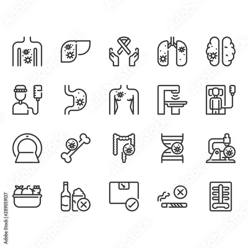 Cancer icon set.Vector illustration