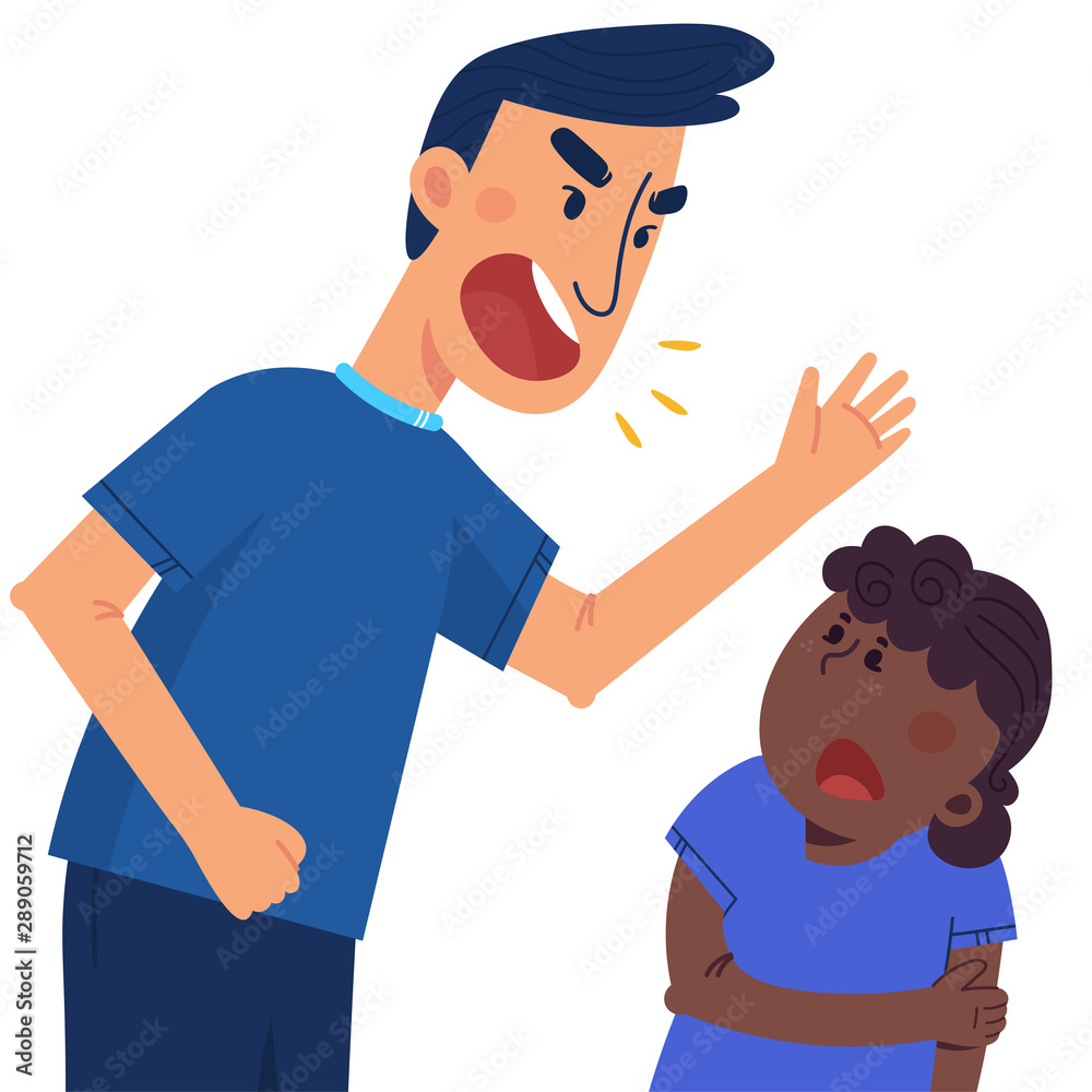 Concept violence and abuse against children. Family conflict situations. Vector Concept violence and abuse against children. Family conflict situations. Vector