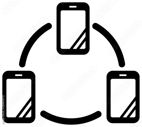 5G (Next-generation high-speed communication) vector flat icon / simultaneous connection