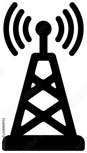 5G (Next-generation high-speed communication) vector flat icon / antenna, base station
