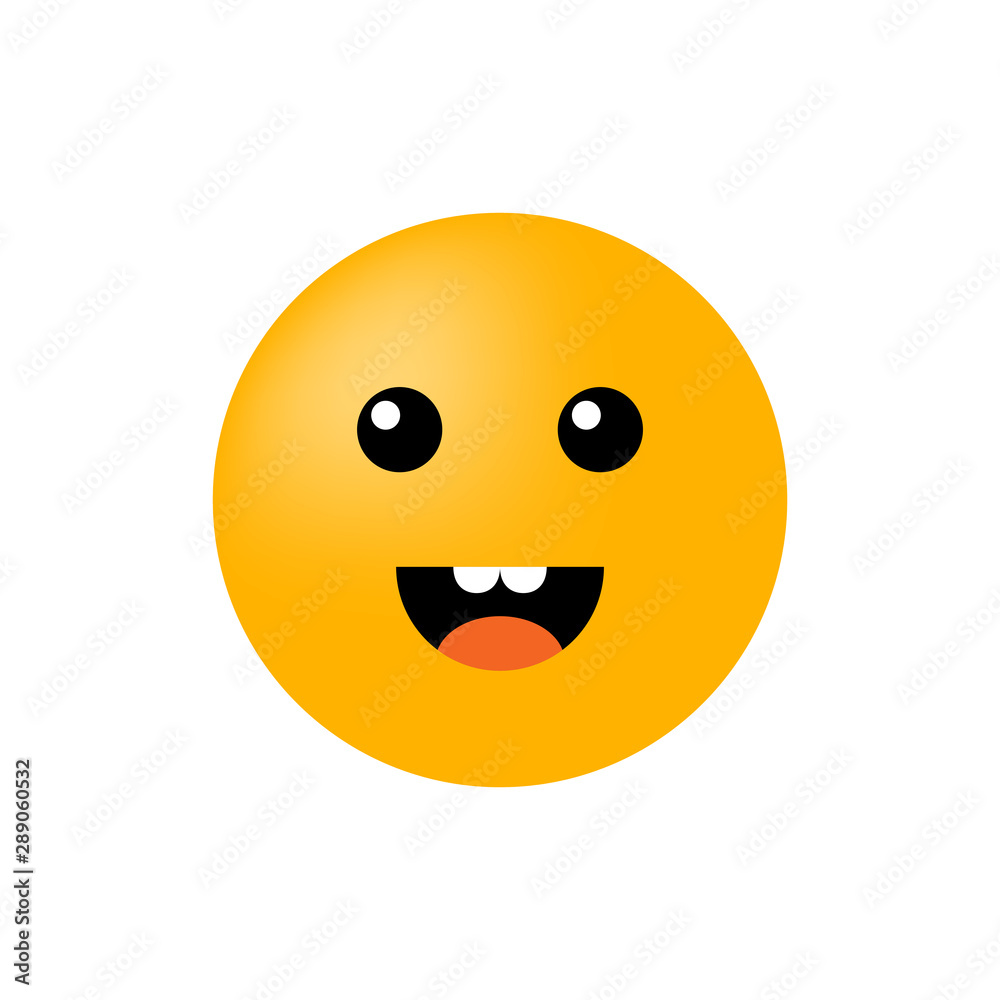 Fototapeta premium Emoticon face isolated on white background. Smiley icon. Vector smile