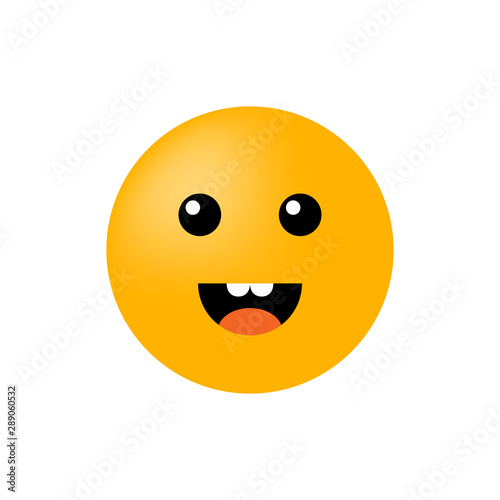 Emoticon face isolated on white background. Smiley icon. Vector smile