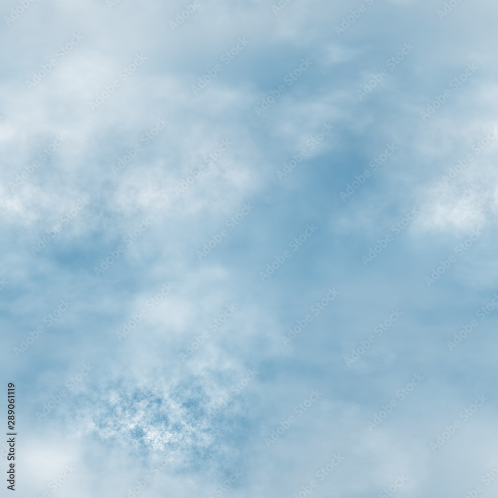 Fototapeta premium White clouds and blue sky seamless stock illustration.