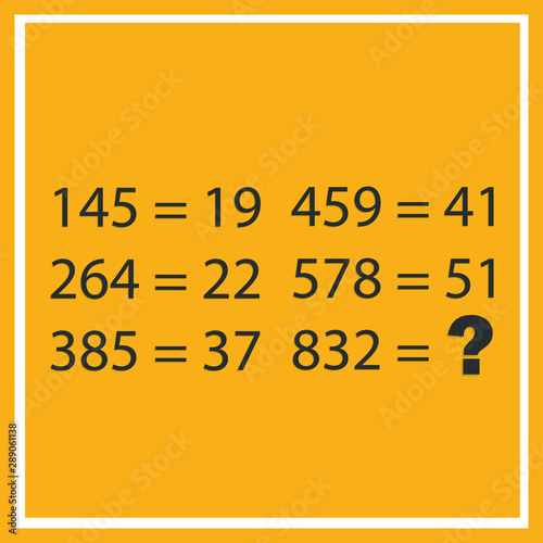 Counting games for kids and adults. Educational math game. Result. Crossword for social networks. Rebus. Riddle for the mind. Riddle with numbers. Vector