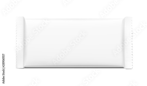 Blank flow pack isolated on white background. Realistick vector illustration. Template ready for your desing. It can be use for presentation packaging, promo, adv and etc.