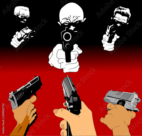 three pistols