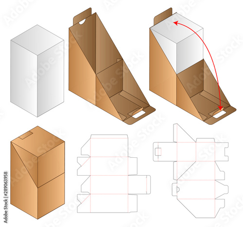 Box packaging die cut template design. 3d mock-up
